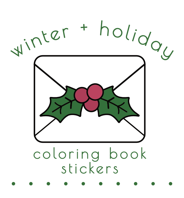 Winter + Holiday Coloring Book Stickers