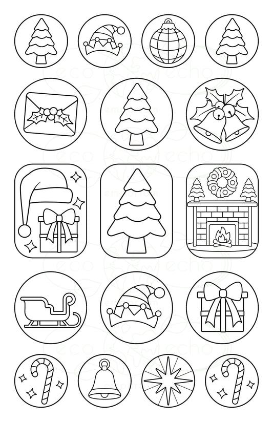 • Christmas • Eco-Friendly Coloring Book Stickers •