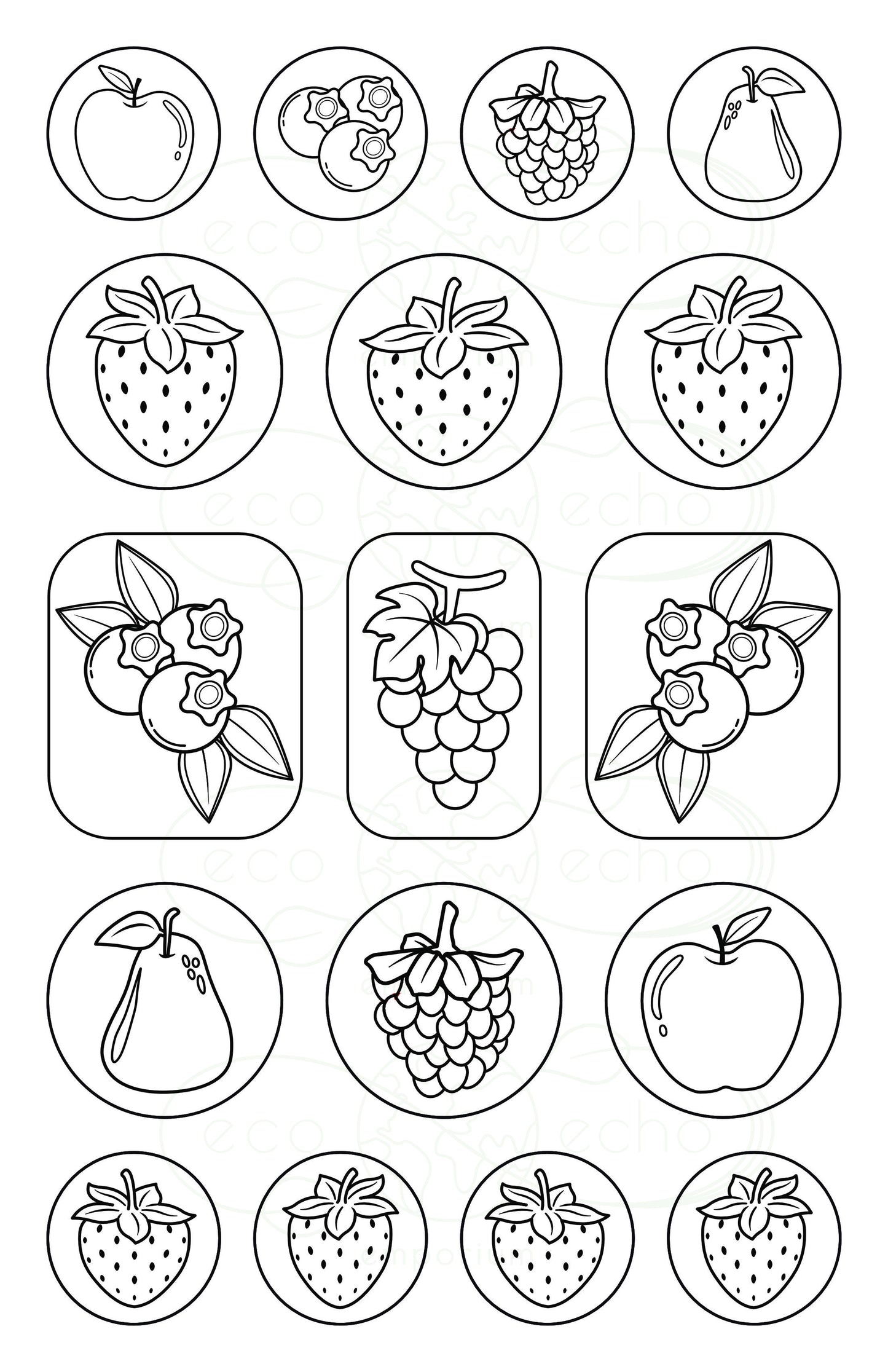 • Fresh Fruit • ( 4 sticker sheets )