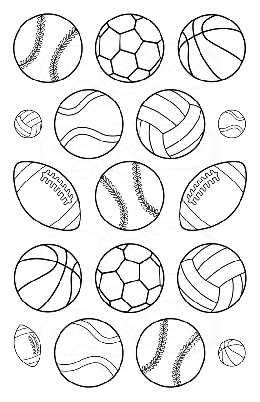 • Sports • Coloring Book Stickers ( 4 sheets )