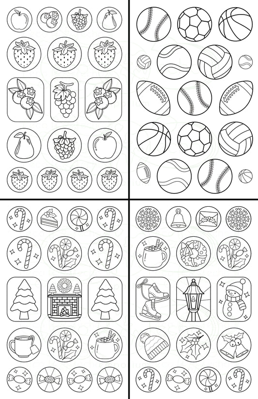 • Kids Coloring Book Stickers • Seasonal Bundle •